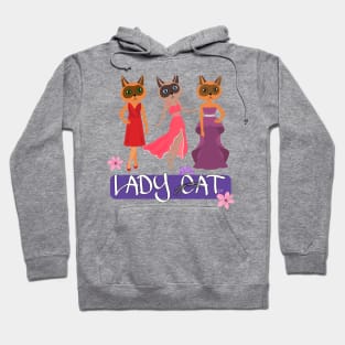 3 Pretty Lady cats - Cartoons Hoodie